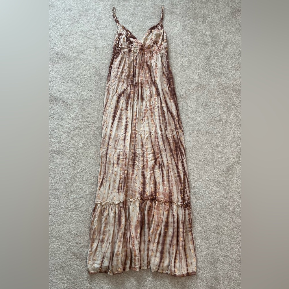 VICI Love Stitch Tie dye maxi dress brown size small